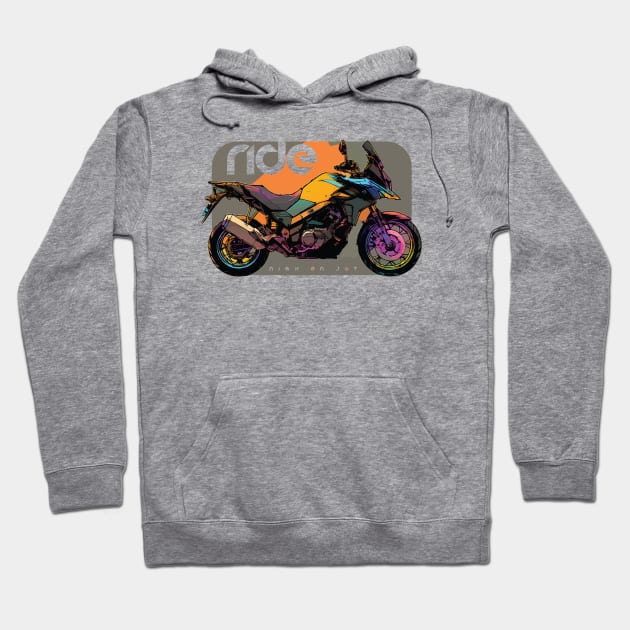 Ride suzuki v-strom 650xt cyber Hoodie by NighOnJoy